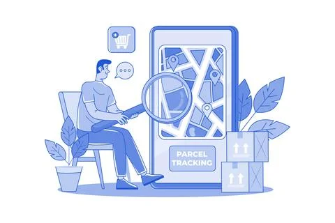 Parcel Tracking Illustration concept. A flat illustration isolated on white.. イラスト素材