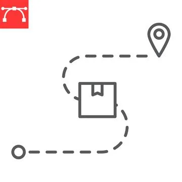 Parcel tracking line icon Stock Illustration