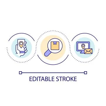 Parcel tracking loop concept icon Stockillustratie