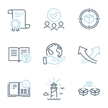 Parcel tracking, Parcel shipping and Help icons set. Vector Stock Illustration