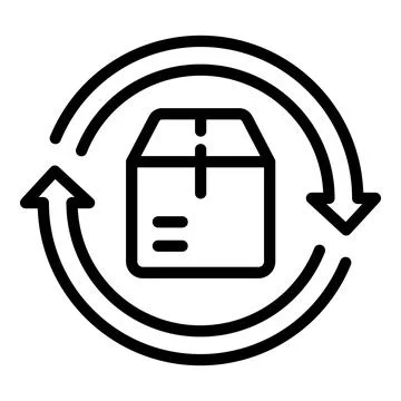 Parcel tracking refresh icon outline vector. Service order Stock Illustration