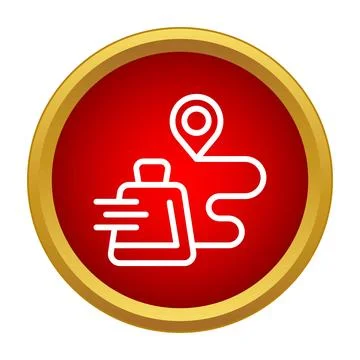 Parcel tracking showing delivery route with location pin Illustration