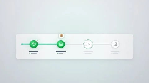 Parcel Tracking Status Stepper Delivery Progress Animation Stock Footage 346828297