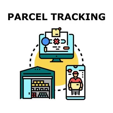 Parcel tracking system for delivery and logistic Stockillustratie