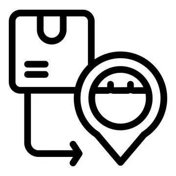 Parcel tracking system showing box and gps location icon Illustrazione stock