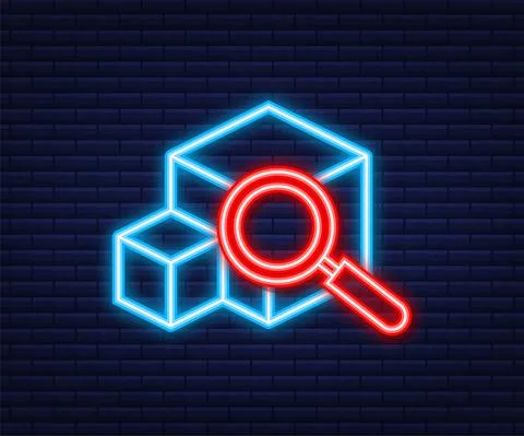 Parcel tracking website. Neon icon. Online package tracking. Modern concept 스톡 일러스트