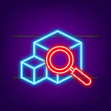 Parcel tracking website. Neon icon. Online package tracking. Modern concept 스톡 일러스트