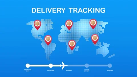 Parcel tracking website. Online package tracking. Motion graphics 스톡 동영상 159983672