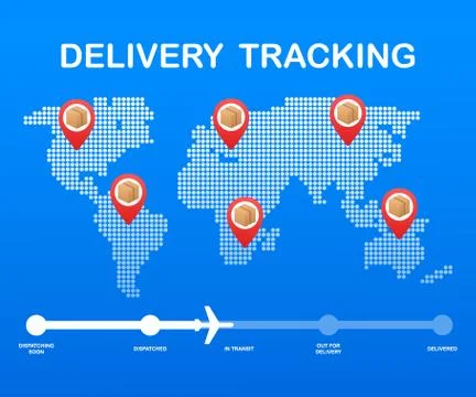 Parcel tracking website. Online package tracking. Modern concept. Vector illu Illustrazione stock