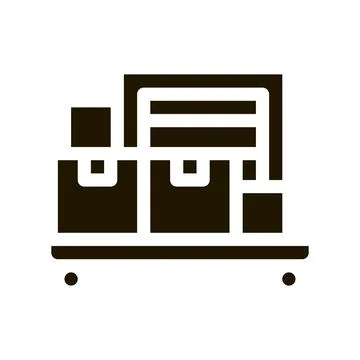Parcel trolley icon Vector Glyph Illustration Stock Illustration