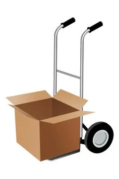 Parcel with trolley 스톡 일러스트