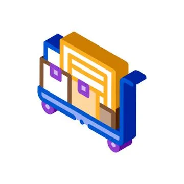 Parcel trolley isometric icon vector illustration Illustration
