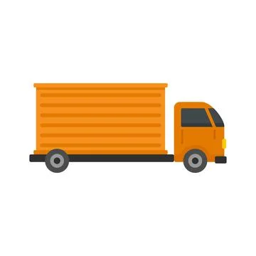 Parcel truck delivery icon flat isolated vector Stock Illustration