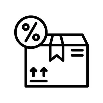 Parcel vector, Black friday related line icon イラスト素材