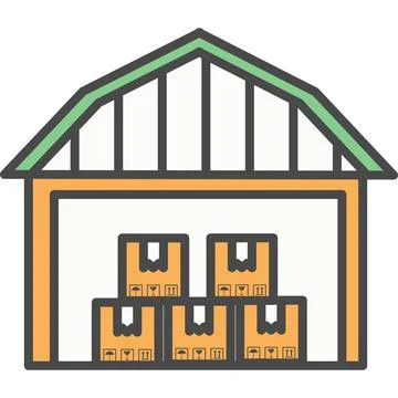 Parcel warehouse and logistics vector icon Stock Illustration
