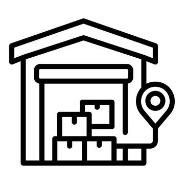 Parcel warehouse icon outline vector. Cargo export Stock-Illustration