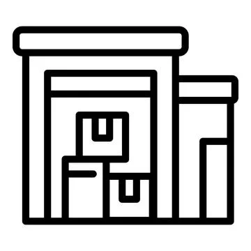 Parcel warehouse icon outline vector. Digital control Stock Illustration
