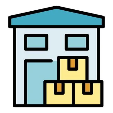 Parcel warehouse icon vector flat Stock Illustration
