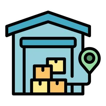 Parcel warehouse icon vector flat Stock Illustration