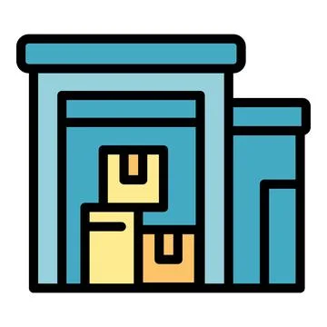 Parcel warehouse icon vector flat Stock Illustration