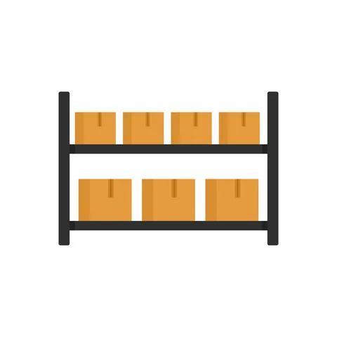 Parcel warehouse rack icon flat isolated vector Illustration