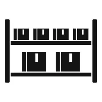 Parcel warehouse rack icon, simple style Stock Illustration