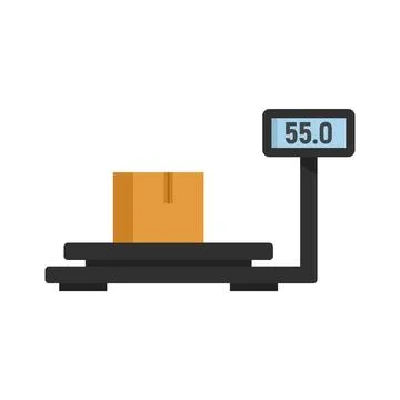 Parcel warehouse scales icon flat isolated Stock Illustration