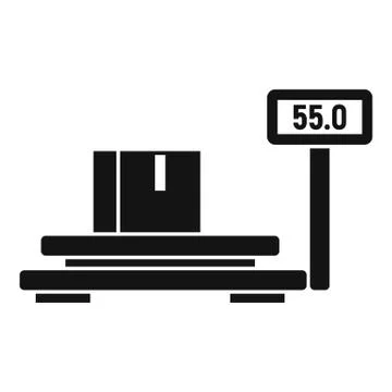 Parcel warehouse scales icon, simple style Stock Illustration