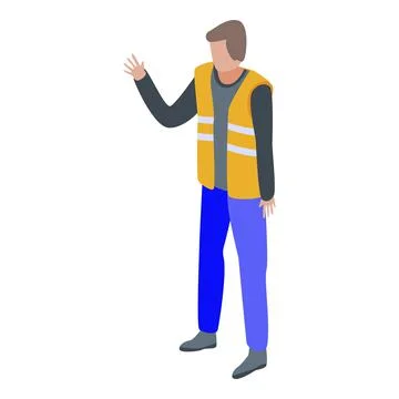 Parcel warehouse worker icon, isometric style Stock Illustration