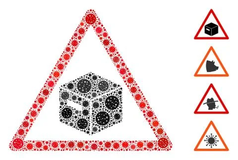 Parcel Warning Collage of CoronaVirus Items Stock Illustration