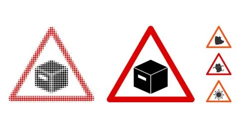 Parcel Warning Halftone and Solid Icon Stockillustratie