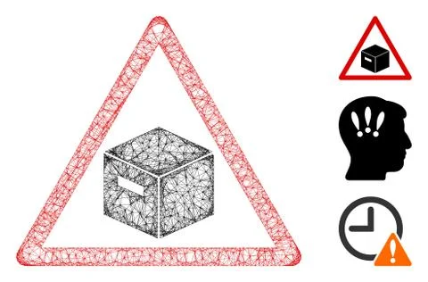 Parcel Warning Polygonal Web Vector Mesh Illustration Illustrazione stock