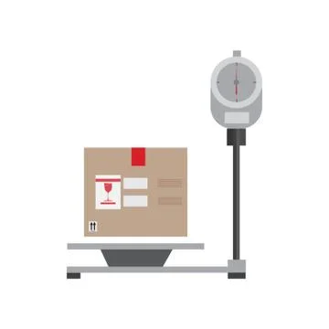 Parcel On Weighing Machine Stock Illustration