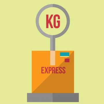 Parcel On Weighing Machine Stock Illustration