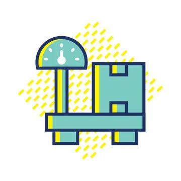 Parcel On Weighing Machine Stock Illustration