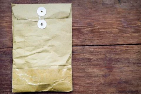 Parcel on wood Stock Photos