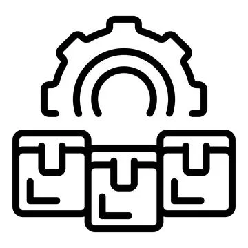Parcel work gear icon outline vector. Time clock 스톡 일러스트