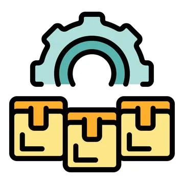 Parcel work gear icon vector flat 스톡 일러스트