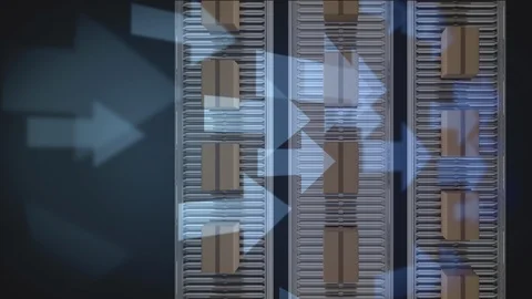 Parcels and arrows Stockbeeldmateriaal 117178689