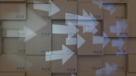 Parcels and arrows 스톡 동영상 117181592