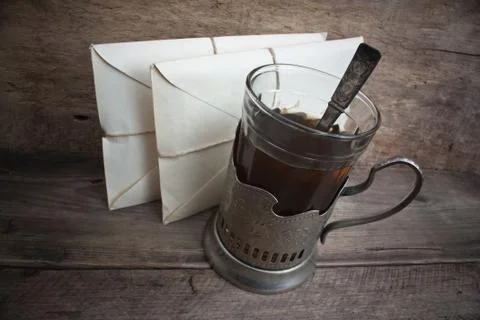 Parcels and tea Foto stock