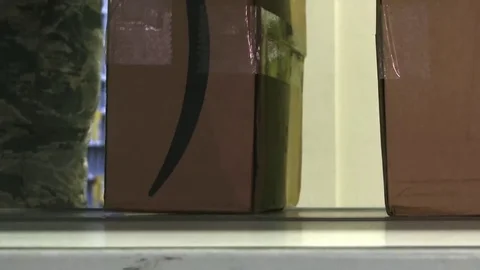 Parcels arrive at Incirlik post office, Turkey Stock Footage 91248213