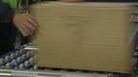 Parcels being sorted on a conveyer belt. Stock Footage 41315944
