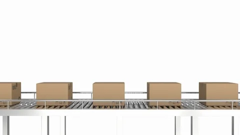 Parcels on conveyor belt Stock Footage 117187744