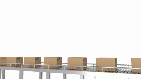 Parcels on conveyor belt Stock Footage 117188386