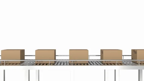 Parcels on conveyor belt Stock Footage 117189400