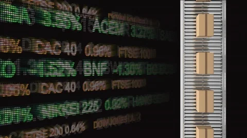Parcels on conveyor belt Stock Footage 117189682
