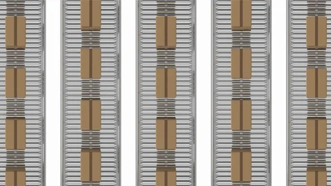 Parcels on conveyor belts Stock Footage 117186017