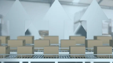 Parcels on conveyor belts Video stock 117186806