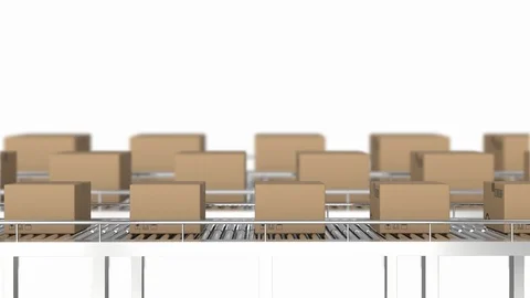 Parcels on conveyor belts Stock Footage 117188565